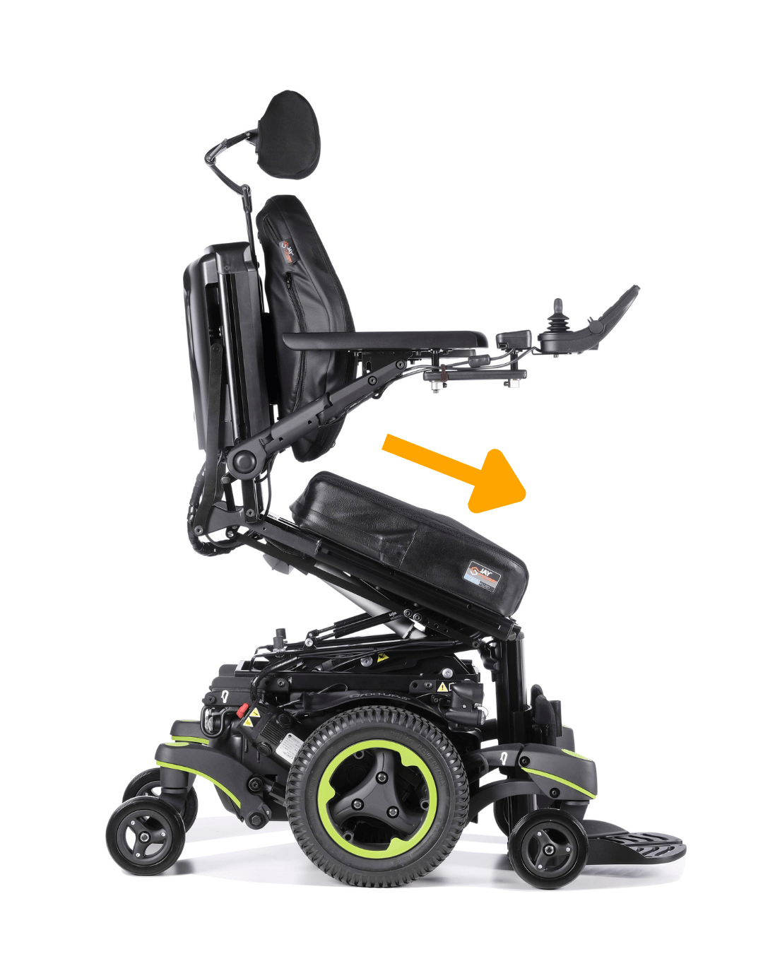 Direction of forces when moving into standing or anterior tilt.